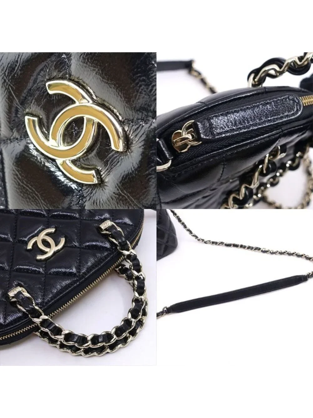 Chanel Small Shopping Shiny Lambskin BK GD Shoulder